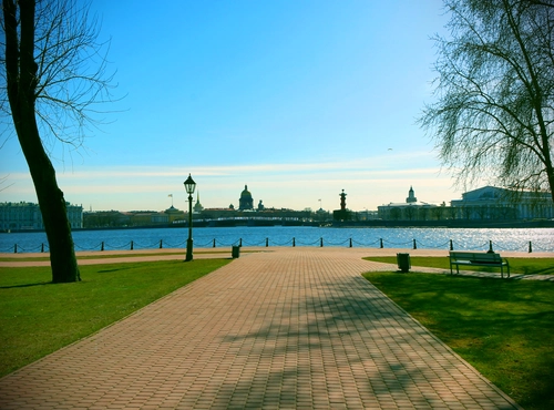 парк, река, санкт-петербург, природа, город, синие, голубые, зеленые