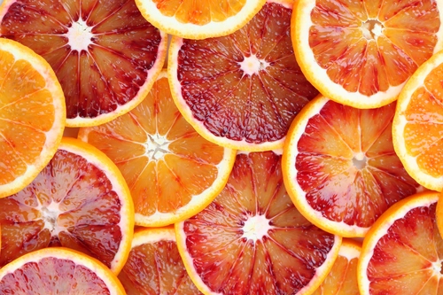 фрукты, цитрусы, апельсины, грейфрукты, дольки, оранжевые, красные